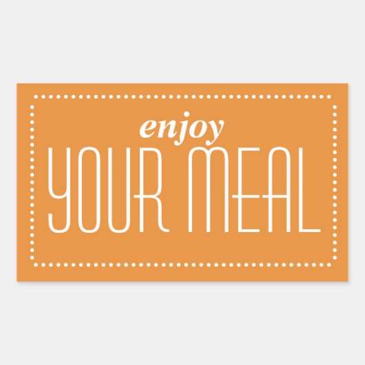 Sinaasappel Geniet van je maaltijd Rechthoekige Sticker (Voorkant)
