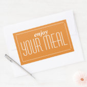 Sinaasappel Geniet van je maaltijd Rechthoekige Sticker (Envelop)
