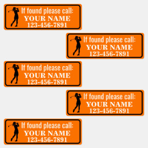 Sinaasappel Gepersonaliseerde Golfclub Labels