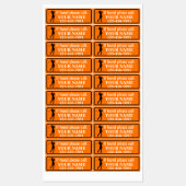 Sinaasappel Gepersonaliseerde Golfclub Labels (Vel)