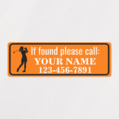 Sinaasappel Gepersonaliseerde Golfclub Labels (Design 1)