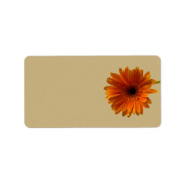 Sinaasappel Gerbera Daisy Blank Bruiloft Adresetik Etiket