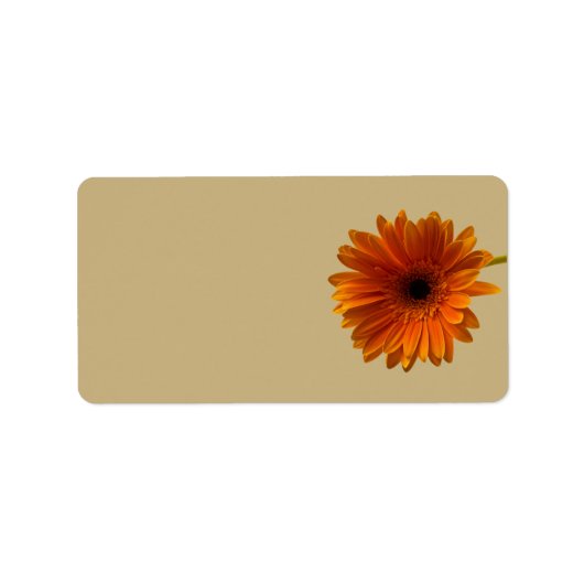 Sinaasappel Gerbera Daisy Blank Bruiloft Adresetik Etiket (Voorkant)
