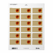Sinaasappel Gerbera Daisy Blank Bruiloft Adresetik Etiket (Full Sheet)