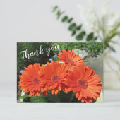  Sinaasappel Gerbera Daisy Foto Handgeschreven via Bedankkaart (Staand voorkant)