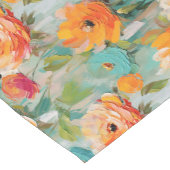 Sinaasappel geschilderde bloemstukken korte tafelloper (Hoek)