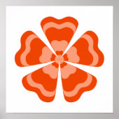 Sinaasappel gestileerde retro bloem poster (Voorkant)