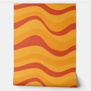 Sinaasappel Gestreept Abstract Modern Behang