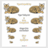 Sinaasappel Gestreepte Tabby Cats LG Sticker Set (Vel)