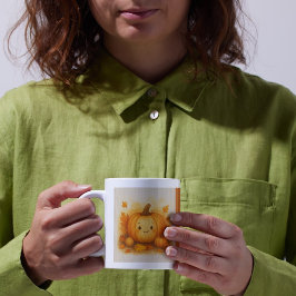 sinaasappel Gezellige Herfst vibes Pompoen Bladere Koffiemok