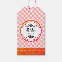 Sinaasappel Gingham Gift Label