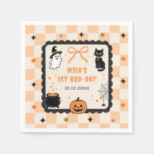 Sinaasappel Gingham Halloween Verjaardagsfeest