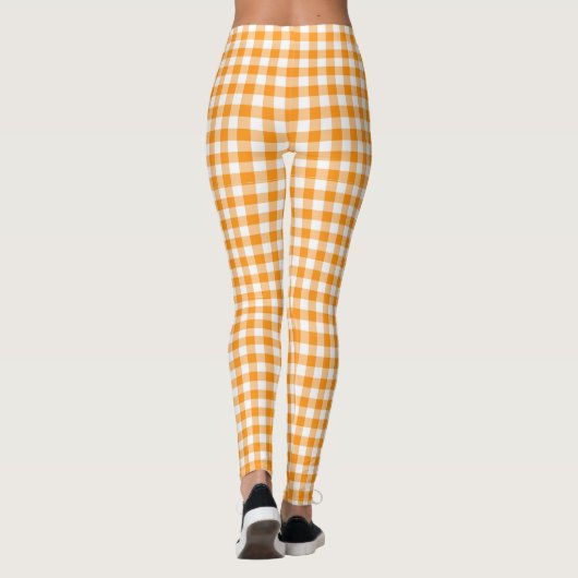 Sinaasappel Gingham Leggings (Achterkant)