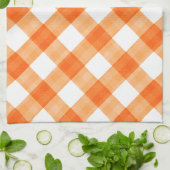 Sinaasappel Gingham Theedoek (Gevouwen)
