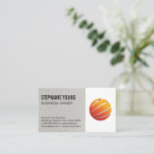 Sinaasappel Globe Zakelijk Logo Visitekaartje (Staand voorkant)