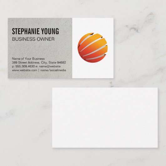 Sinaasappel Globe Zakelijk Logo Visitekaartje (Voorkant / Achterkant)