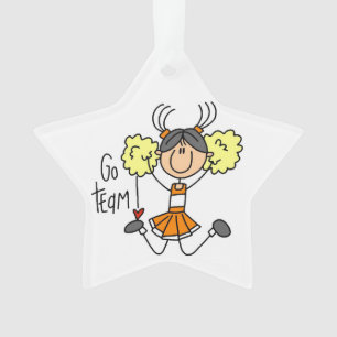 Sinaasappel Go Team Cheerleader Acryl Ornament