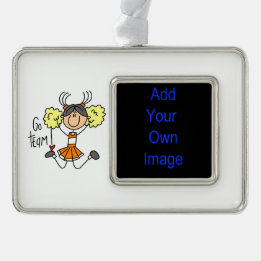 Sinaasappel Go Team Cheerleader Framed Ornament