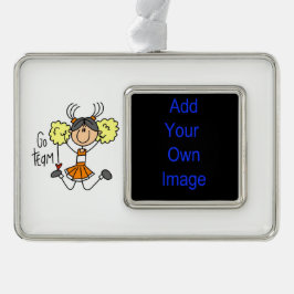Sinaasappel Go Team Cheerleader Framed Ornament