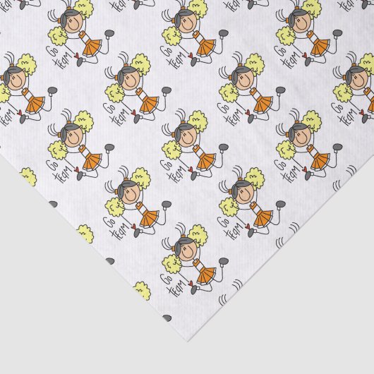 Sinaasappel Go Team Cheerleader Tissue Paper Tissuepapier (Detail)