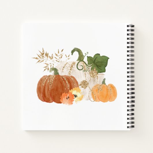Sinaasappel Gold Halloween Herfst Baby shower Gues Notitieboek (Achterkant)