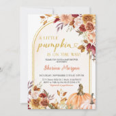Sinaasappel Gold Little Pumpkin Baby shower Uitnod Kaart (Voorkant)