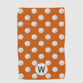 Sinaasappel golfbal patroon monogram gepersonalise golfhanddoek (Voorkant)