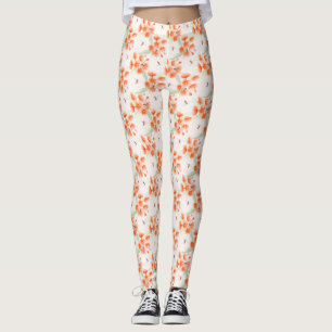 Sinaasappel gom en bijen waterverf gevarieerde leg leggings