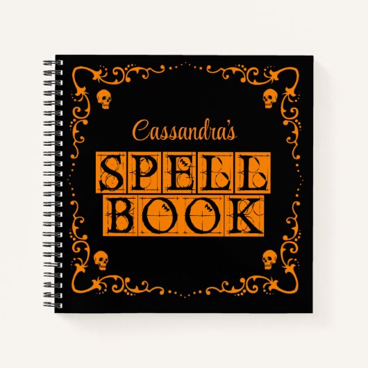 Sinaasappel Goth Spreukenboek Gepersonaliseerd Notitieboek (Voorkant)