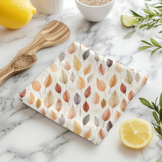 Sinaasappel Goud Bruin Waterverf Patroon Herfstbla Theedoek