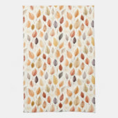 Sinaasappel Goud Bruin Waterverf Patroon Herfstbla Theedoek (Verticaal)