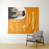 Sinaasappel & Goud Custom Afstuderen Achtergrond & Wandkleed (In Situ (horizontaal))