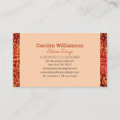 Sinaasappel gouden blad patroon monogram modern visitekaartje (Achterkant)