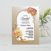 Sinaasappel Gouden Bloemboog Goud Vrijgezellenfees Kaart (Staand voorkant)