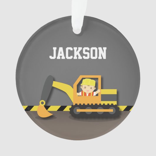 Sinaasappel Graafmachine Bouw Jongens Slaapkamer D Ornament (voorkant)