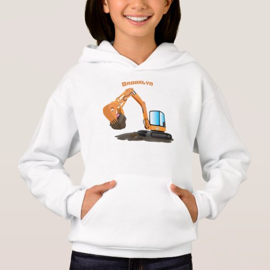 Sinaasappel graafmachine cartoon (Voorkant)