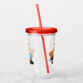 Sinaasappel graafmachine cartoon acryl drinkbeker (Links)