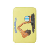 Sinaasappel graafmachine cartoon badmat (Voorkant Verticaal)