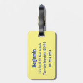 Sinaasappel graafmachine cartoon bagagelabel (Achterkant verticaal)