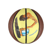 Sinaasappel graafmachine cartoon basketbal (Verticaal)