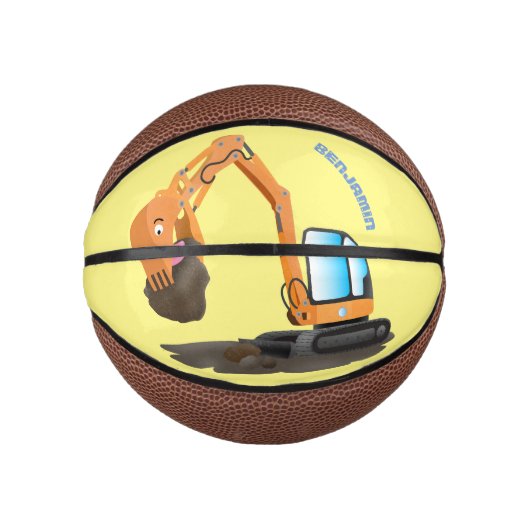 Sinaasappel graafmachine cartoon basketbal (Voorkant)