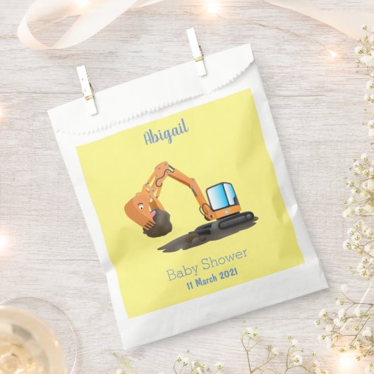 Sinaasappel graafmachine cartoon bedankzakje (Geknipt)