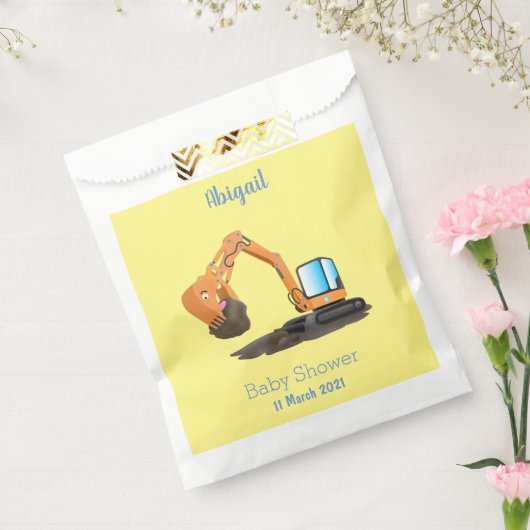 Sinaasappel graafmachine cartoon bedankzakje (Gezegeld)