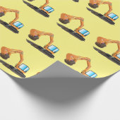 Sinaasappel graafmachine cartoon cadeaupapier (Hoek)