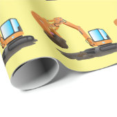 Sinaasappel graafmachine cartoon cadeaupapier (Rol Hoek)