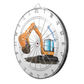 Sinaasappel graafmachine cartoon dartbord (Voorkant Rechts)