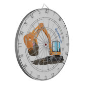 Sinaasappel graafmachine cartoon dartbord (Voorkant Links)