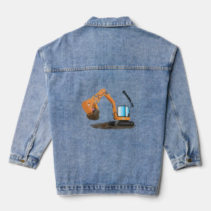 Sinaasappel graafmachine cartoon denim jacket