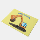Sinaasappel graafmachine cartoon deurmat (Schuin)