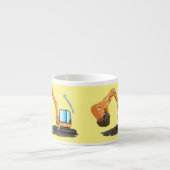 Sinaasappel graafmachine cartoon espresso kop (Voorkant)